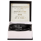 Men’s Cross Vegan Leather Bracelet | Faith & Entrepreneurship Gift