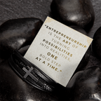 Men’s Cross Vegan Leather Bracelet | Faith & Entrepreneurship Gift