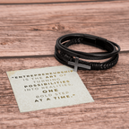 Men’s Cross Vegan Leather Bracelet | Faith & Entrepreneurship Gift