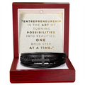 Men’s Cross Vegan Leather Bracelet | Faith & Entrepreneurship Gift