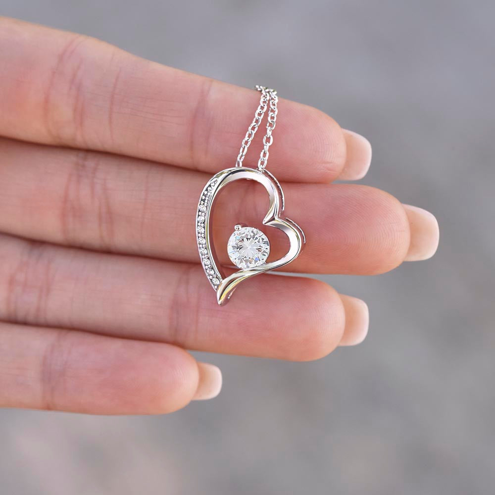 Adjustable Chain Necklace with Crystal Heart