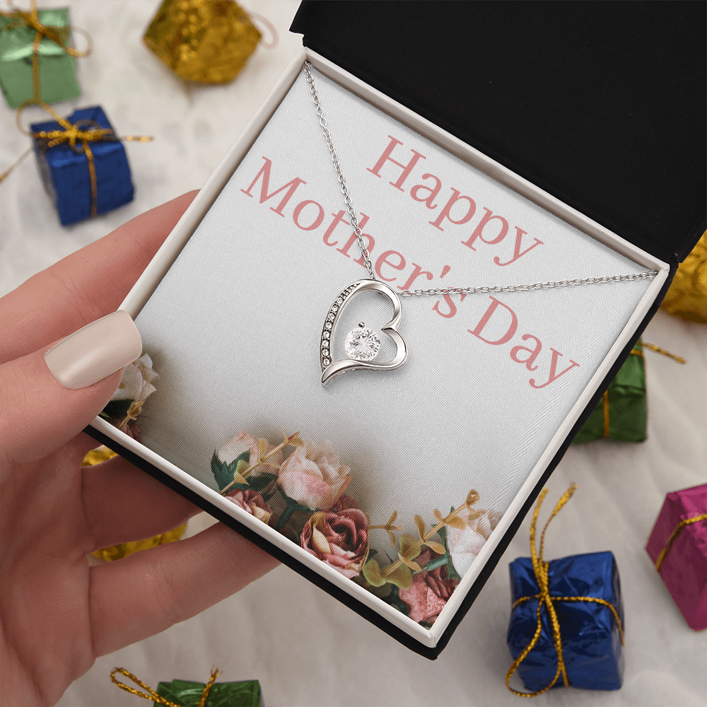 Necklace with crystal-heart pendant, accented with crystals sparkle