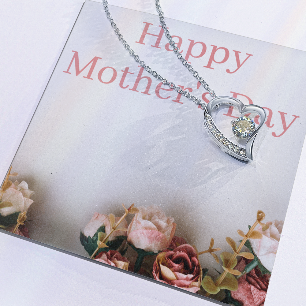 Necklace with crystal-heart pendant, accented with crystals sparkle