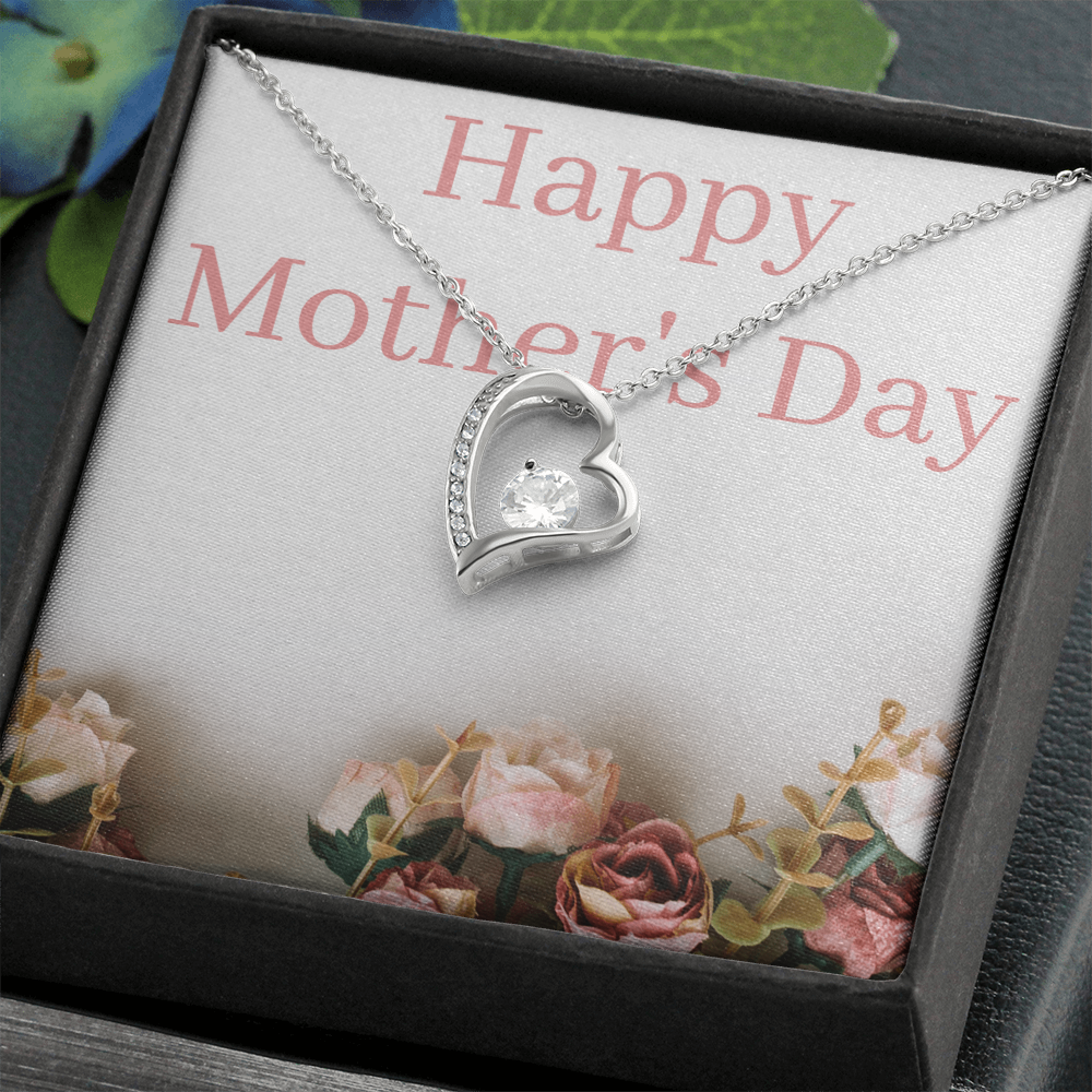 Necklace with crystal-heart pendant, accented with crystals sparkle