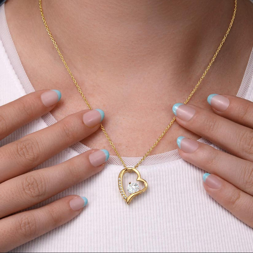 Adjustable Chain Necklace with Crystal Heart
