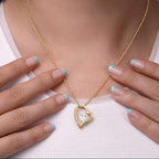 Adjustable Chain Necklace with Crystal Heart