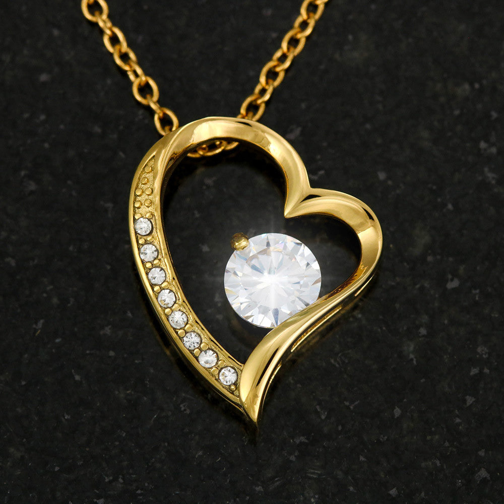Adjustable Chain Necklace with Crystal Heart