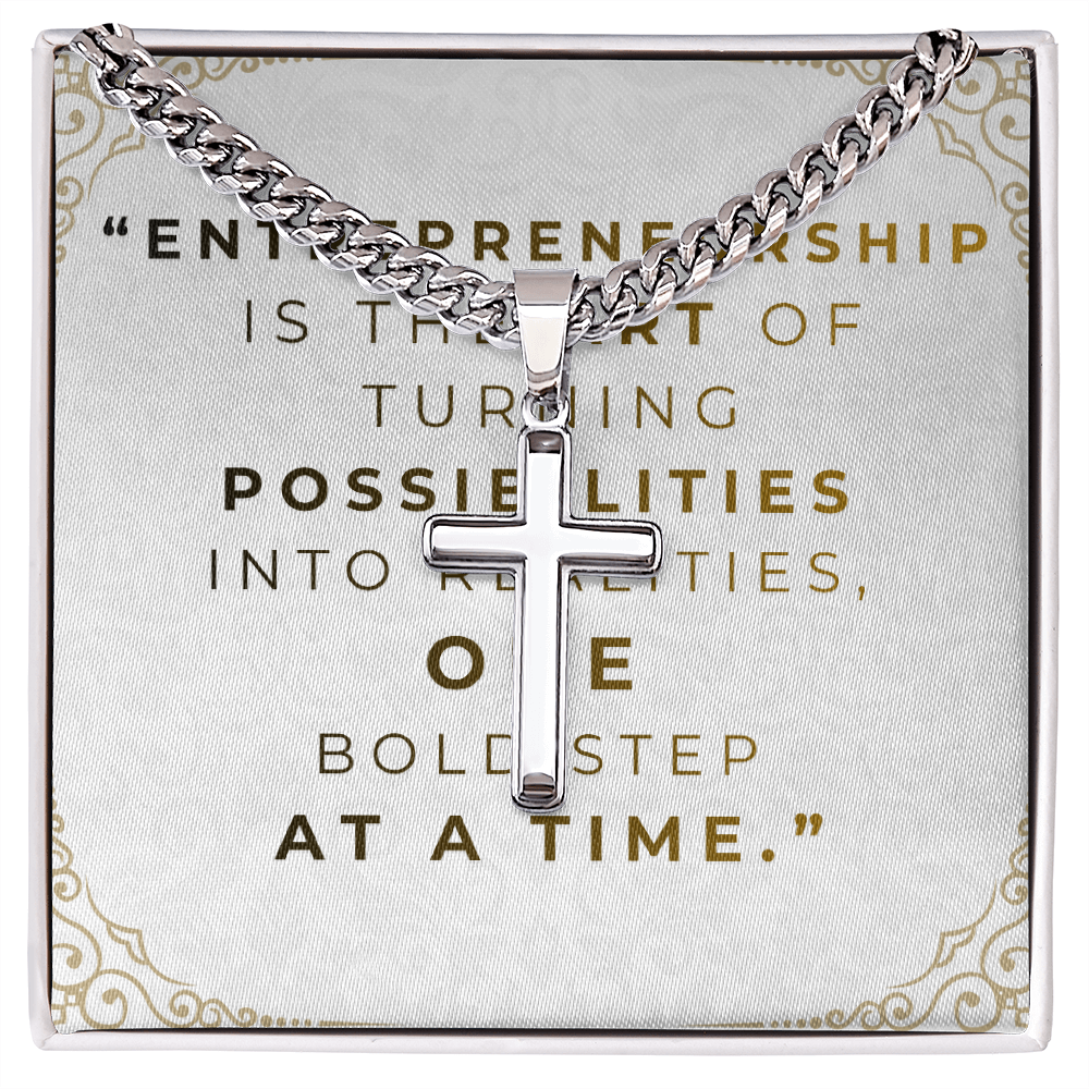 ross Pendant Necklace for Entrepreneurs | Hypoallergenic & Adjustable Cuban link chain