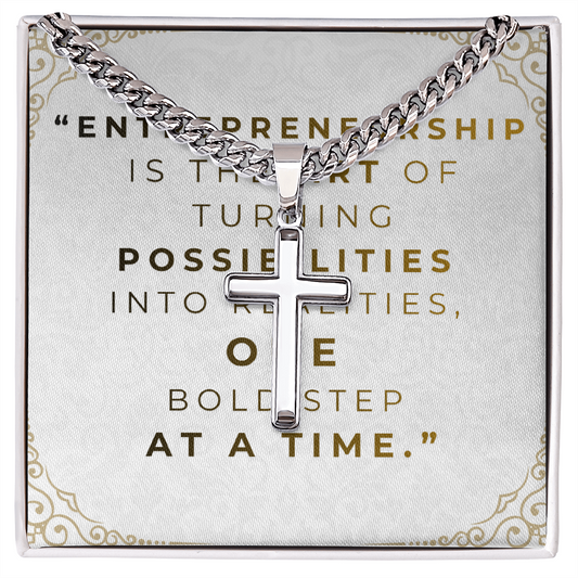 ross Pendant Necklace for Entrepreneurs | Hypoallergenic & Adjustable Cuban link chain