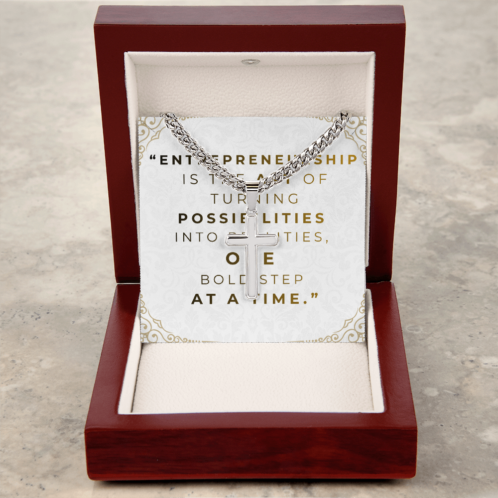 ross Pendant Necklace for Entrepreneurs | Hypoallergenic & Adjustable Cuban link chain