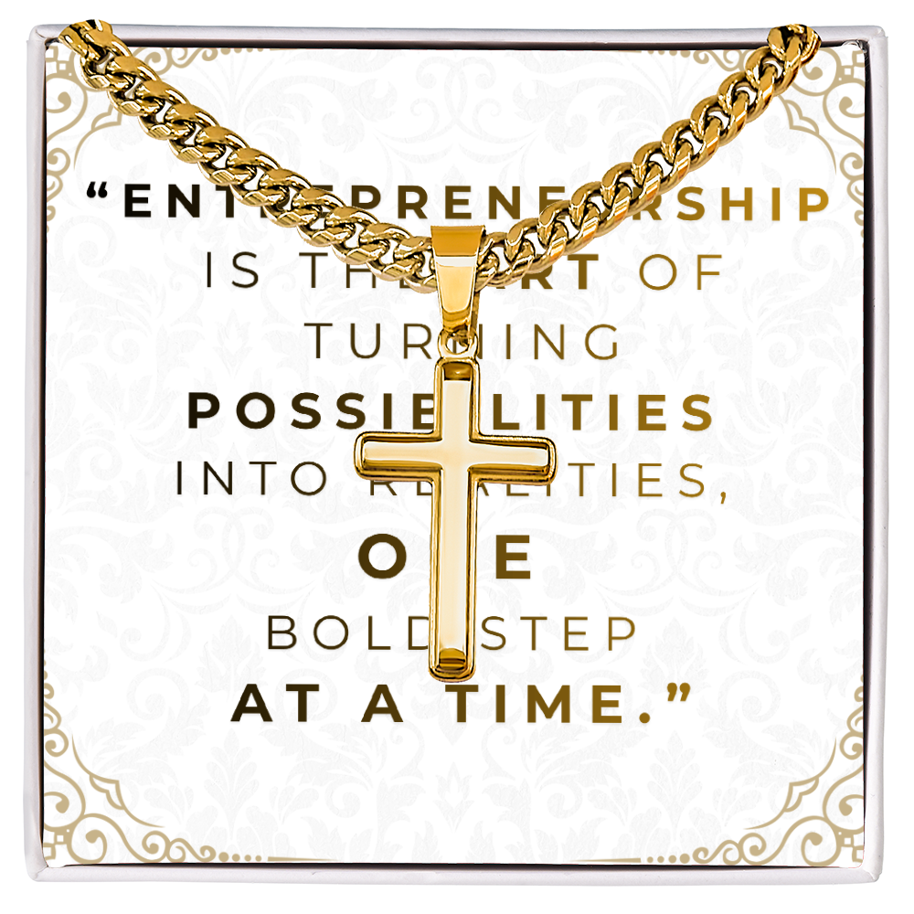 ross Pendant Necklace for Entrepreneurs | Hypoallergenic & Adjustable Cuban link chain