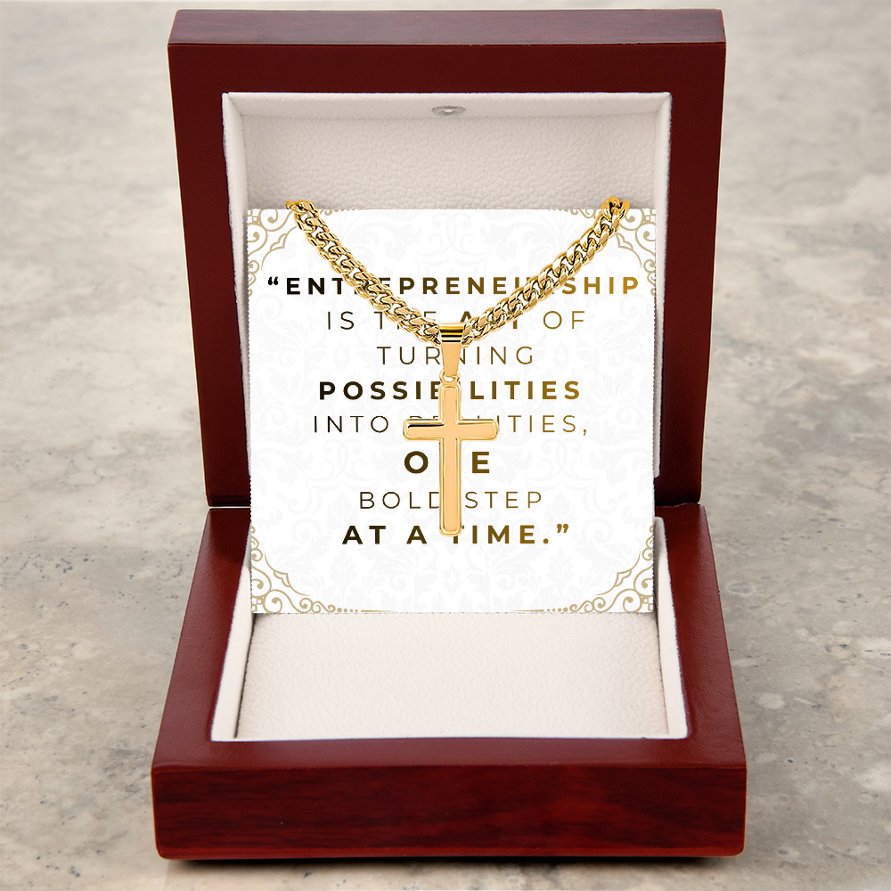 ross Pendant Necklace for Entrepreneurs | Hypoallergenic & Adjustable Cuban link chain