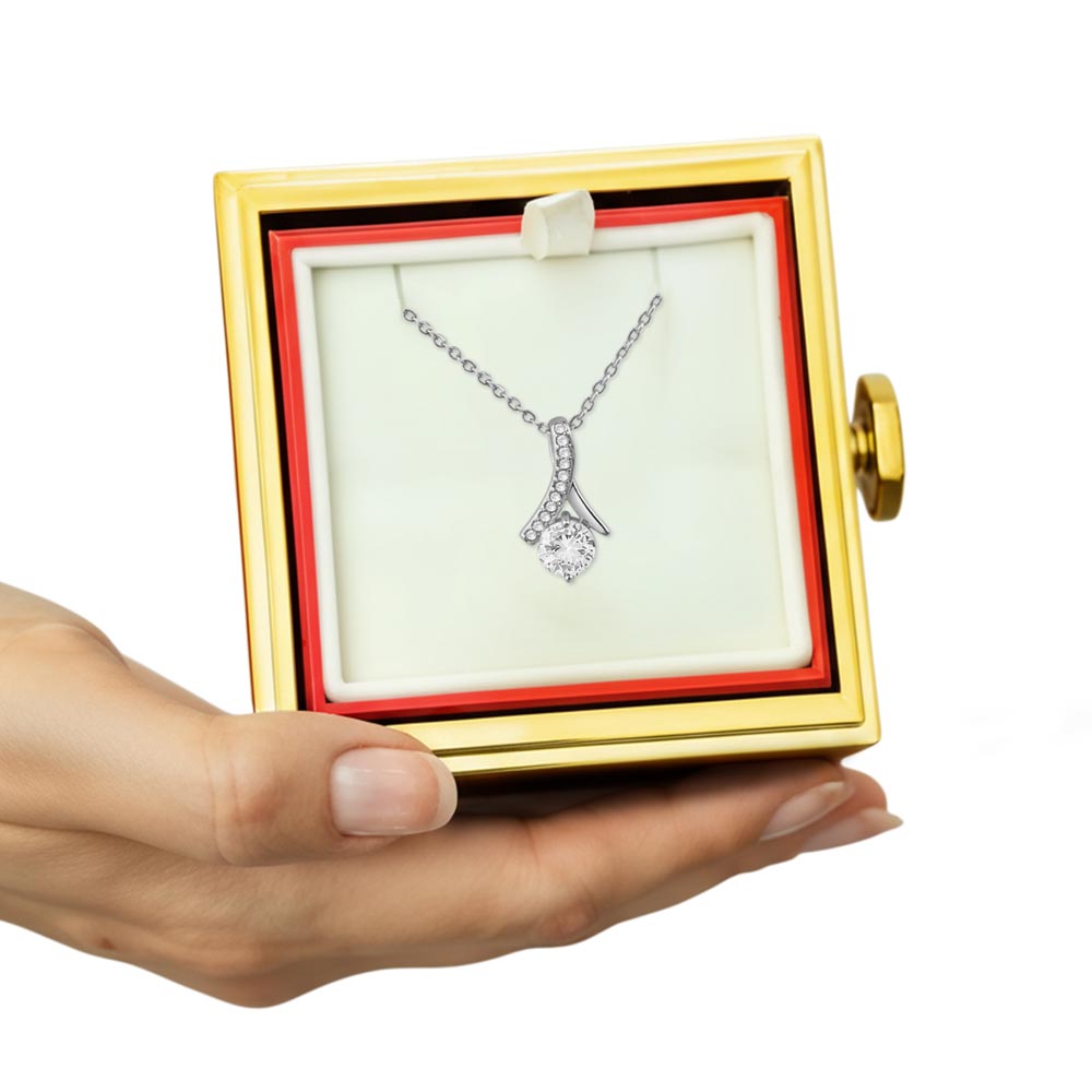 Lobster clasp attachment with Luxurious gift box with preserved red rose - consueloalondra