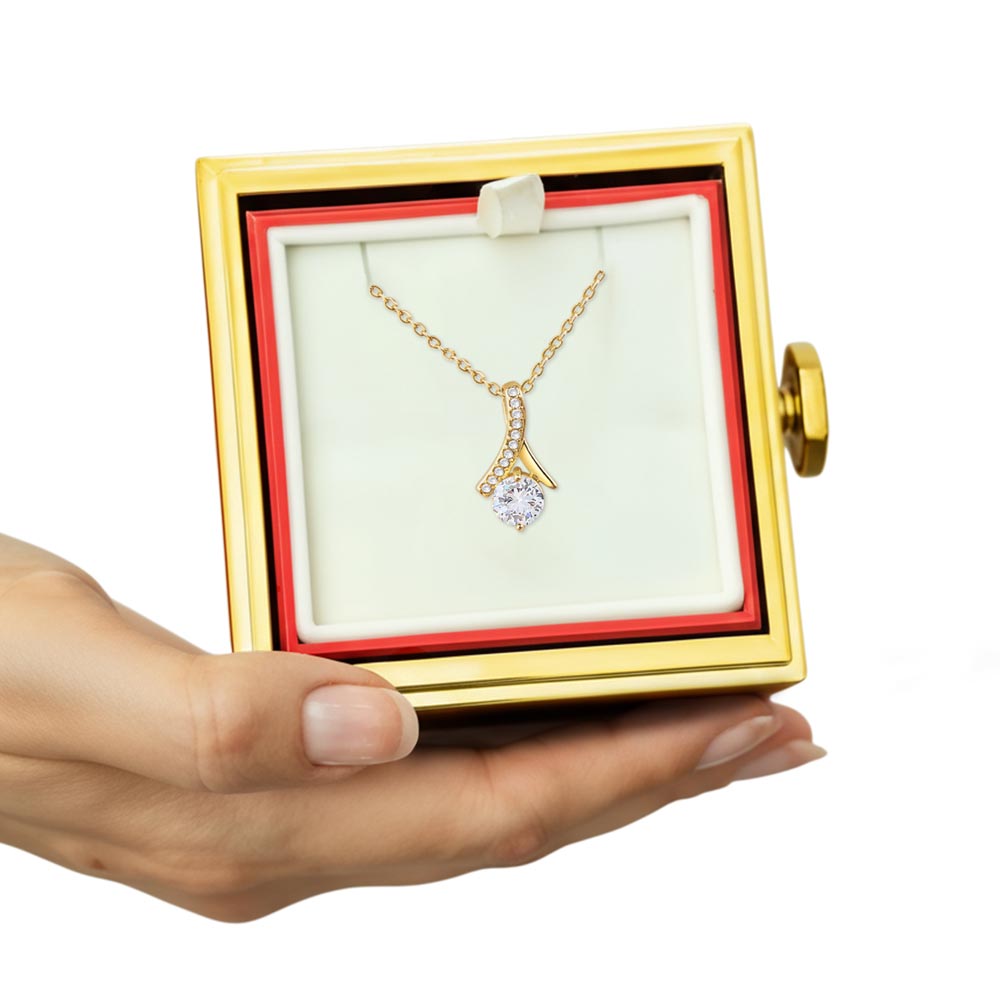 Lobster clasp attachment with Luxurious gift box with preserved red rose - consueloalondra