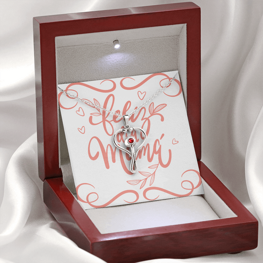 Stainless Steel Necklace with Red Swarovski®