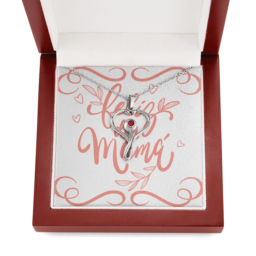 Stainless Steel Necklace with Red Swarovski®