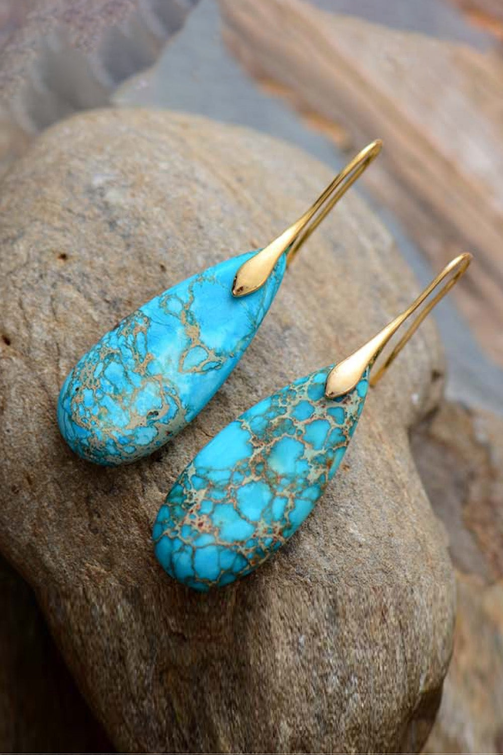 Turquoise Drop Earrings in Sterling Silver