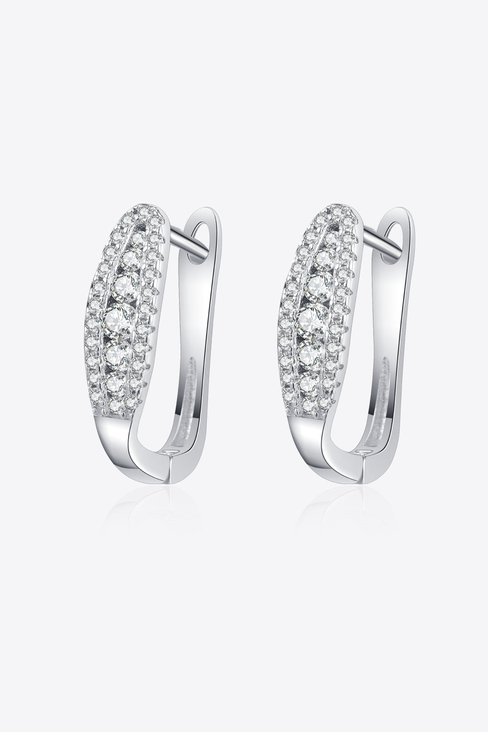 Moissanite Rhodium-Plated Earrings - consueloalondra