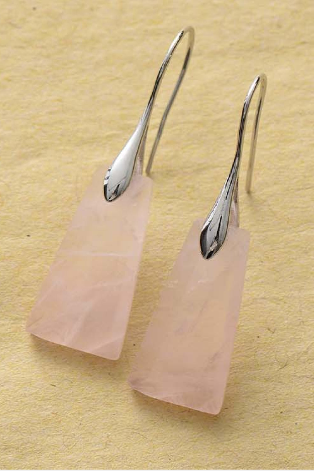 Handmade Geometrical Shape Natural Stone Dangle Earrings - consueloalondra