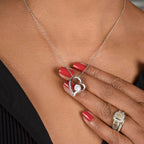 White Gold and Crystal display on a beautiful woman.